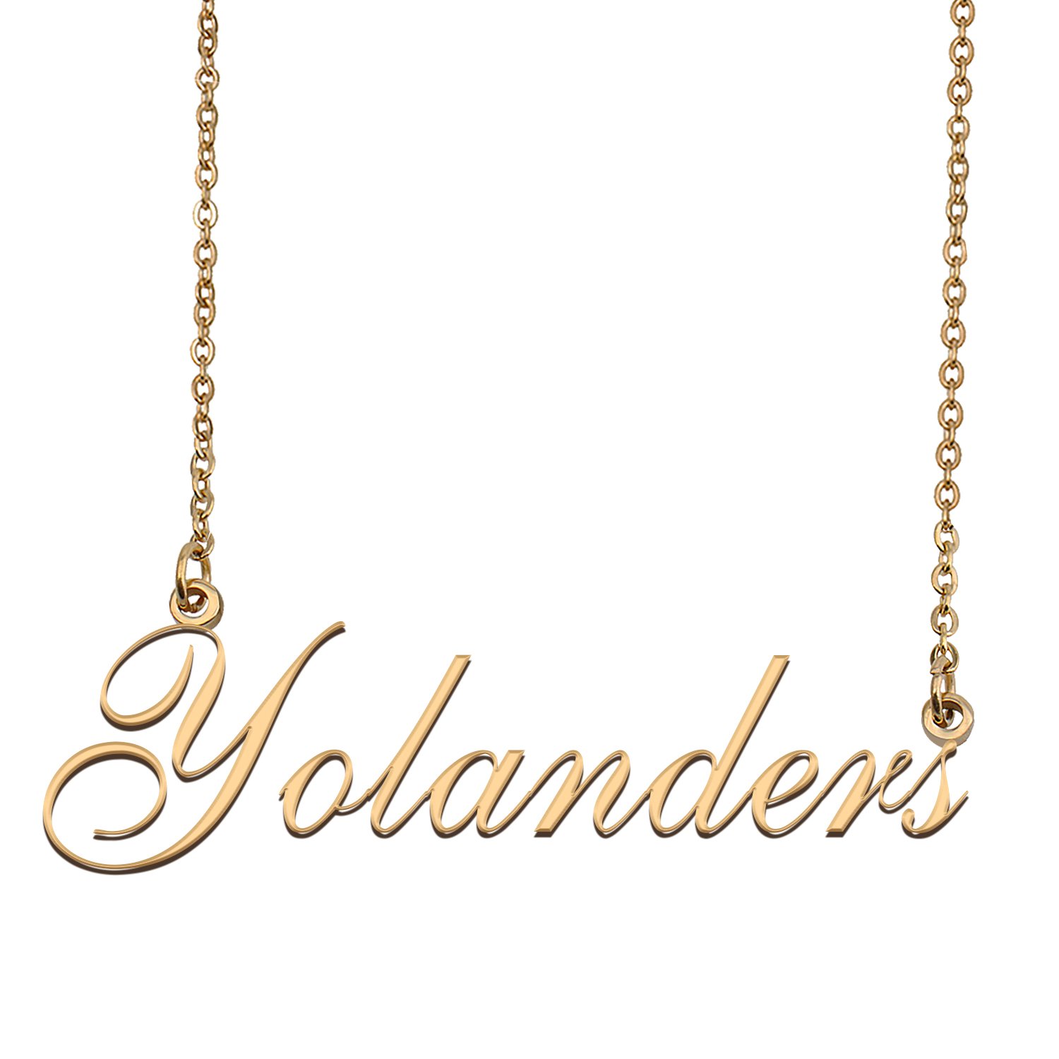 Custom Personalized Name Necklace in Golden Silver for Women Yolanders