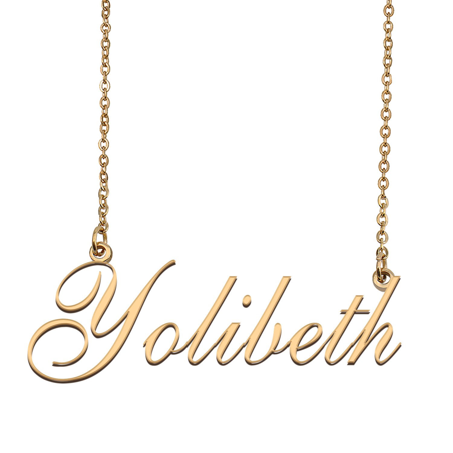 Custom Personalized Name Necklace in Golden Silver for Women Yolibeth