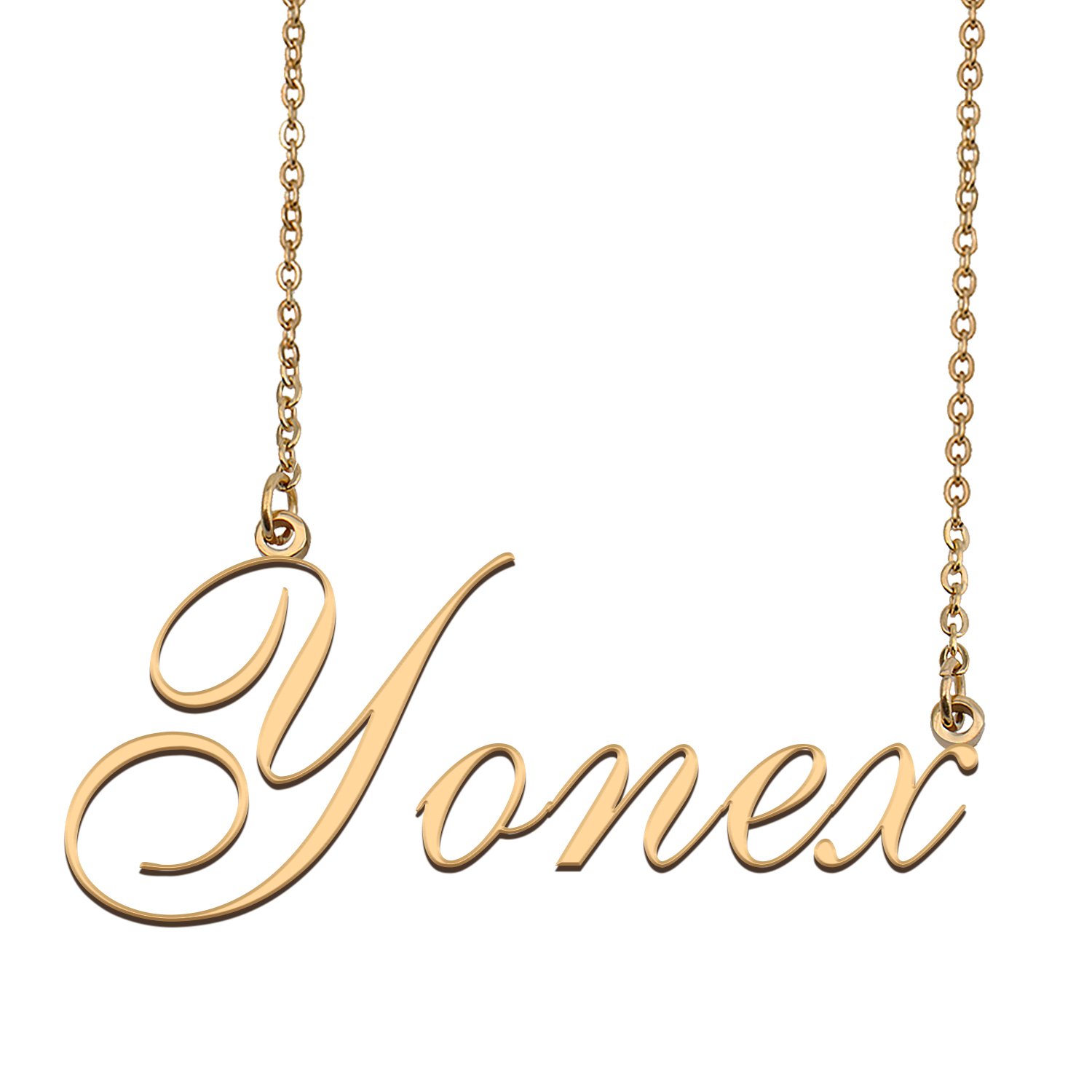 Custom Personalized Name Necklace in Golden Silver for Women Yonex