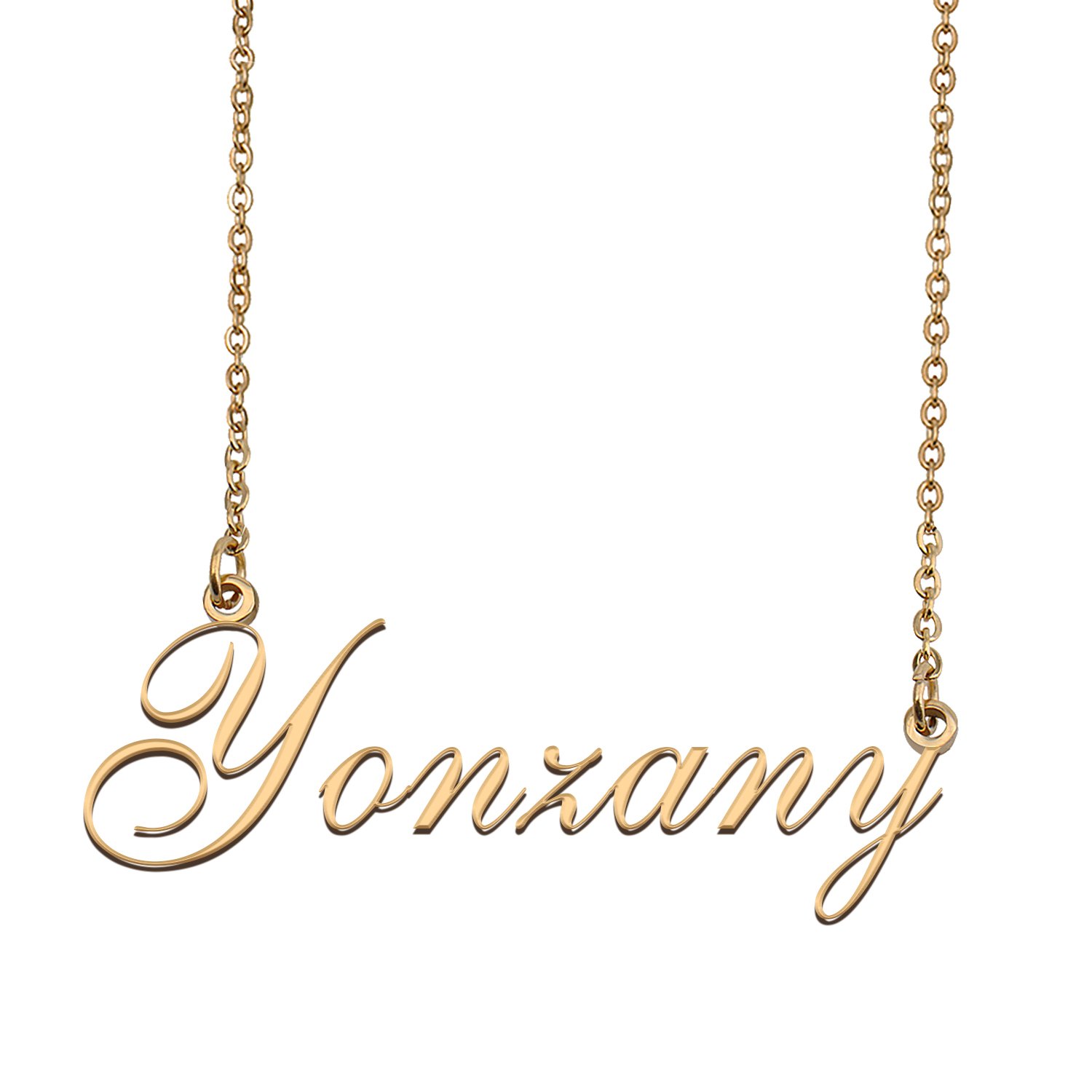 Custom Personalized Name Necklace in Golden Silver for Women Yonzany