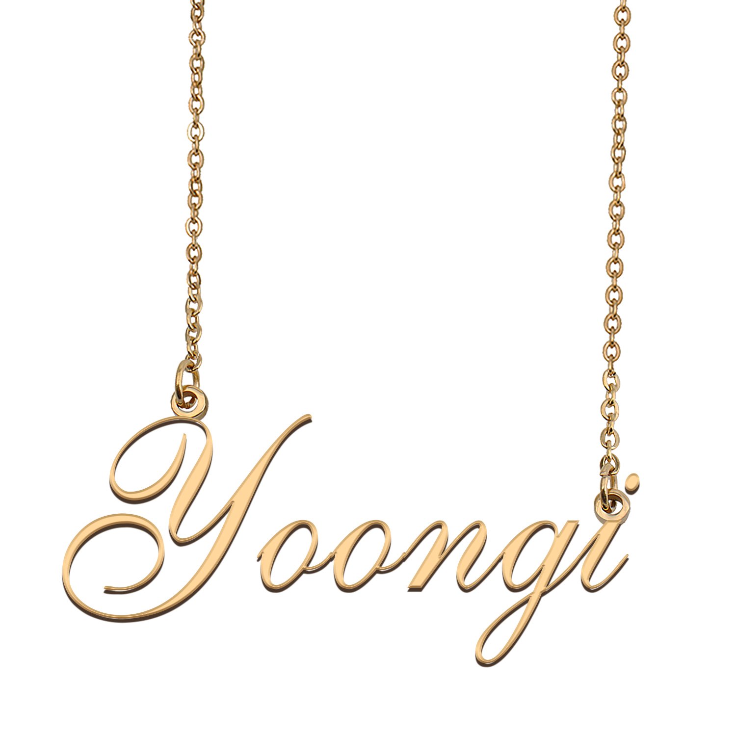 Custom Personalized Name Necklace in Golden Silver for Women Yoongi