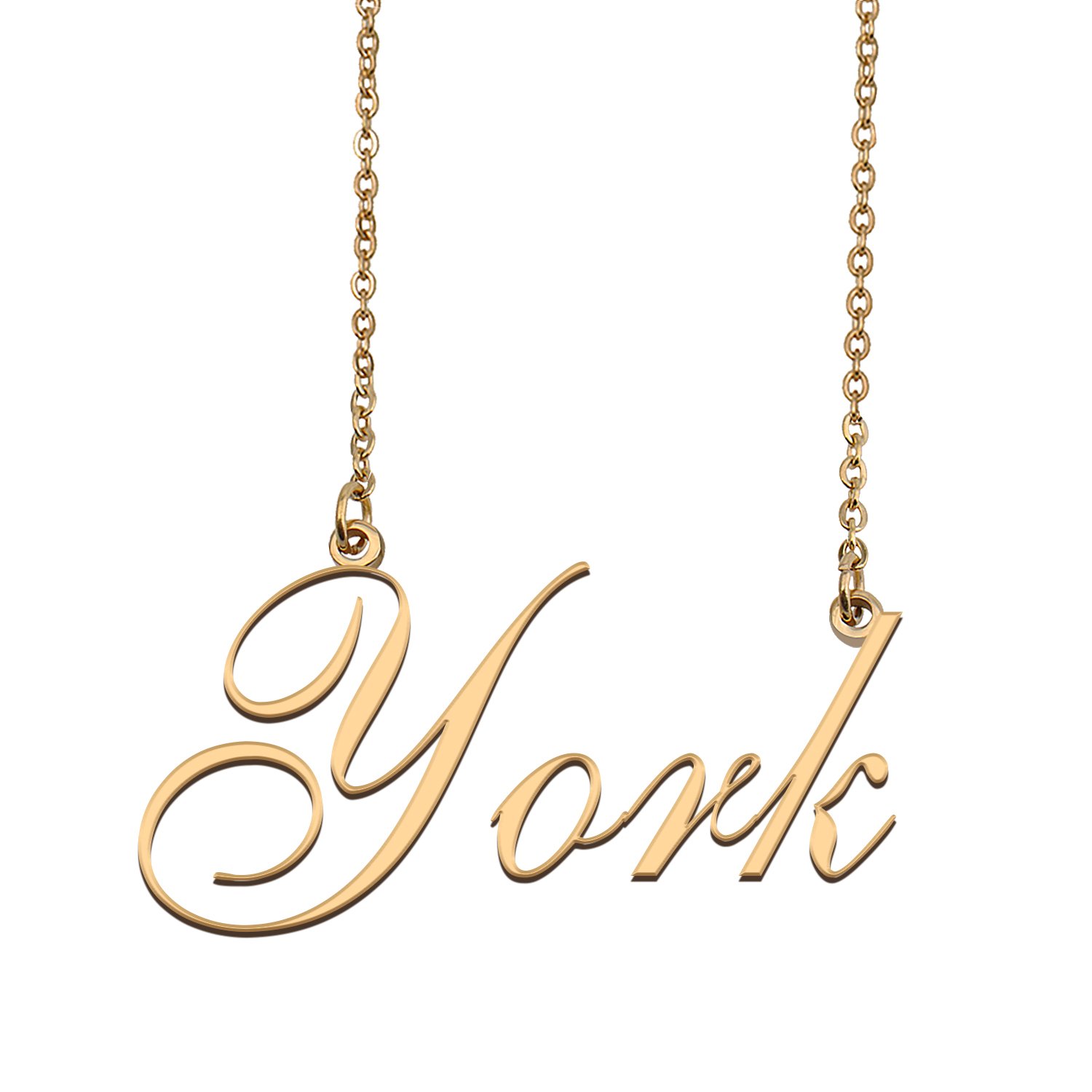Custom Personalized Name Necklace in Golden Silver for Women York