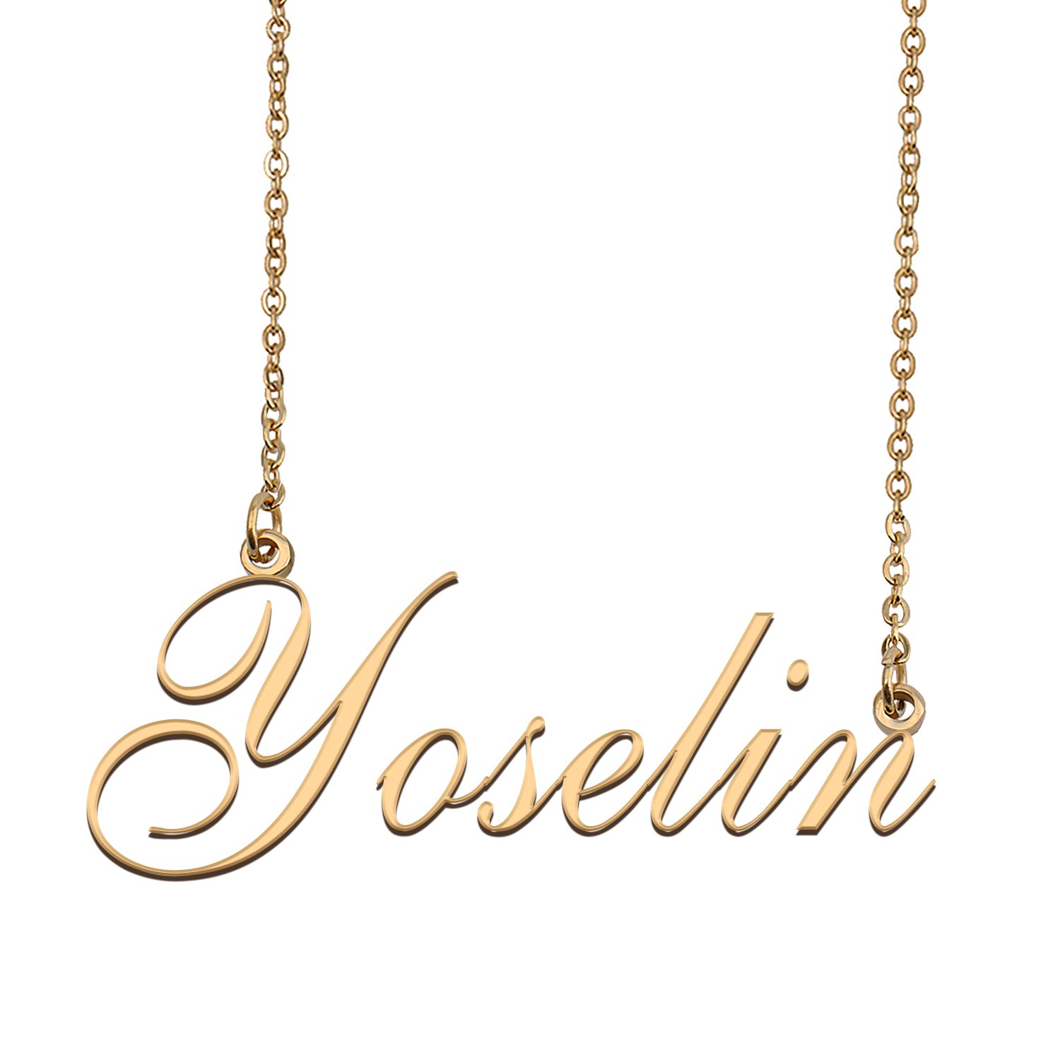 Custom Personalized Name Necklace in Golden Silver for Women Yoselin