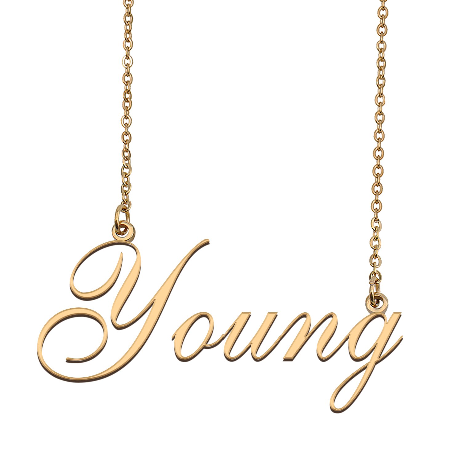 Custom Personalized Name Necklace in Golden Silver for Women Young