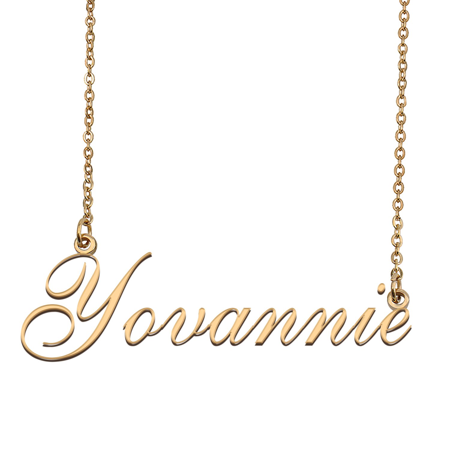 Custom Personalized Name Necklace in Golden Silver for Women Yovannie