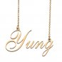 Custom Personalized Name Necklace in Golden Silver for Women Yung