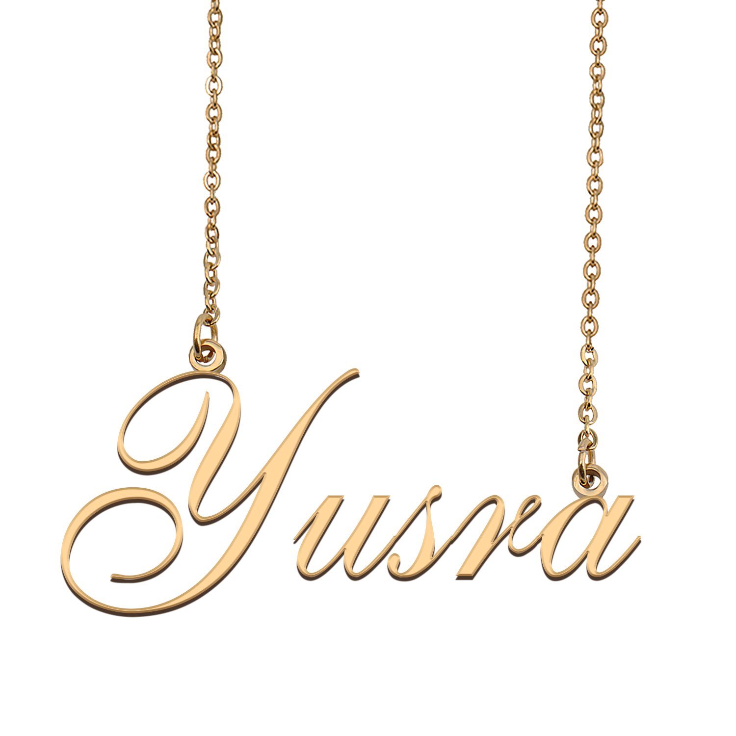 Custom Personalized Name Necklace in Golden Silver for Women Yusra