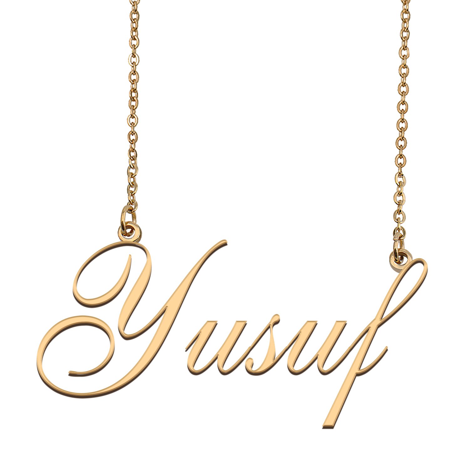 Custom Personalized Name Necklace in Golden Silver for Women Yusuf