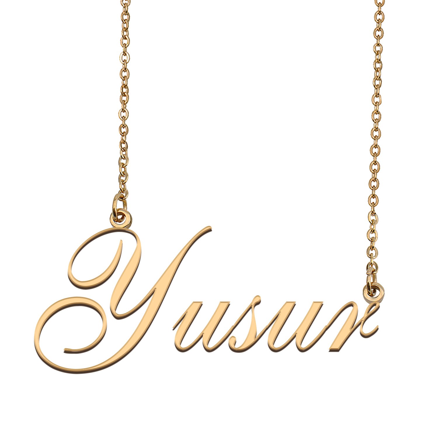 Custom Personalized Name Necklace in Golden Silver for Women Yusur