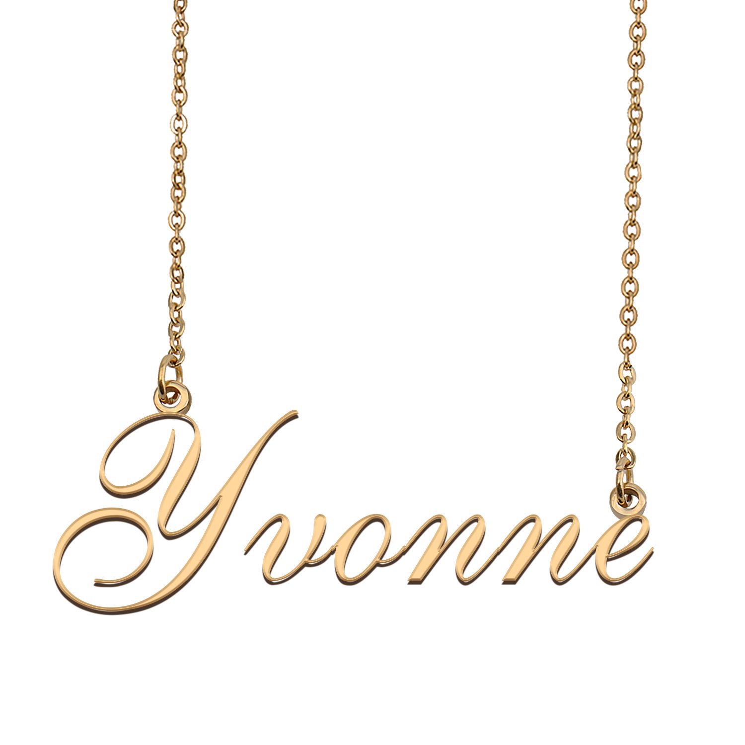Custom Personalized Name Necklace in Golden Silver for Women Yvonne