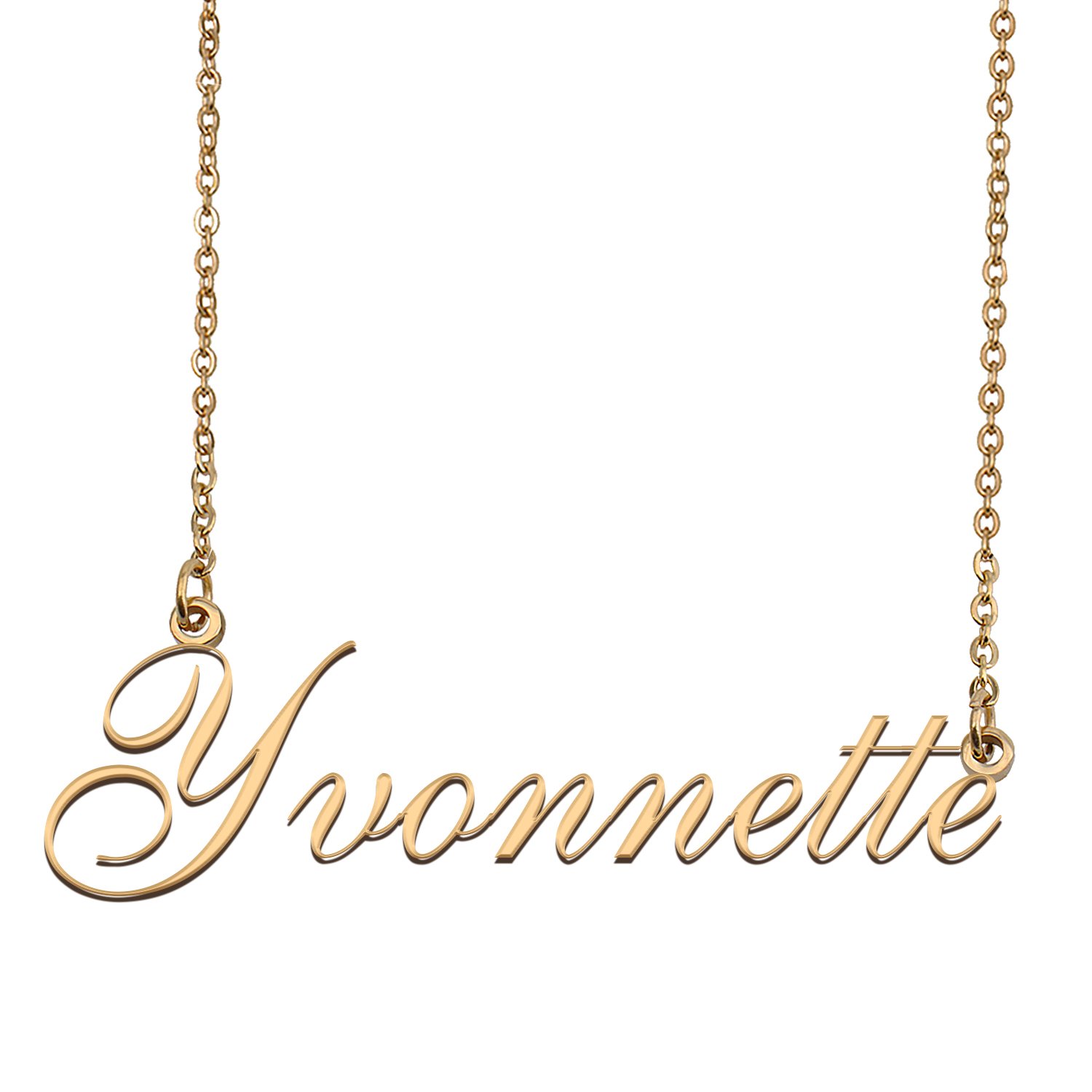 Custom Personalized Name Necklace in Golden Silver for Women Yvonnette