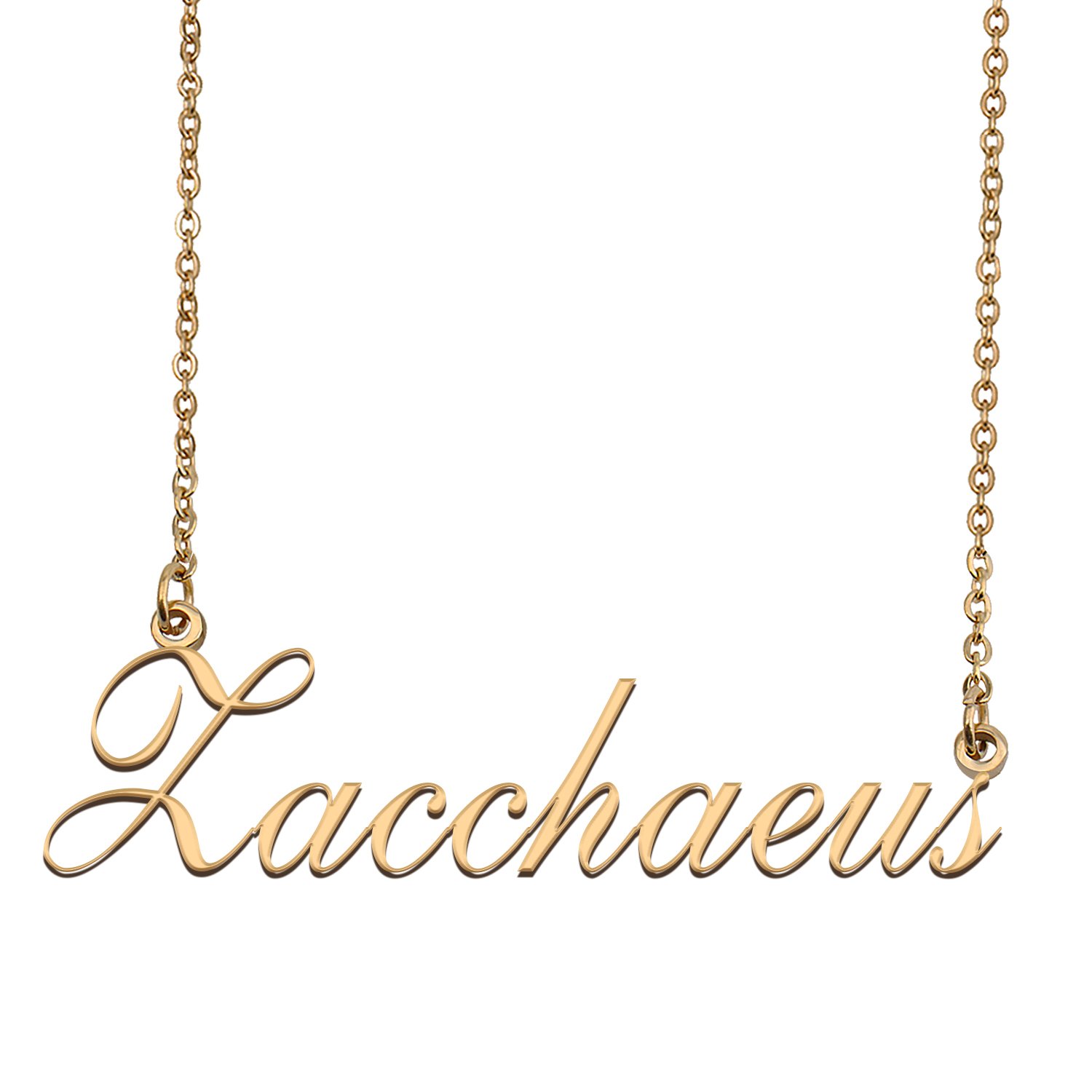 Custom Personalized Name Necklace in Golden Silver for Women Zacchaeus