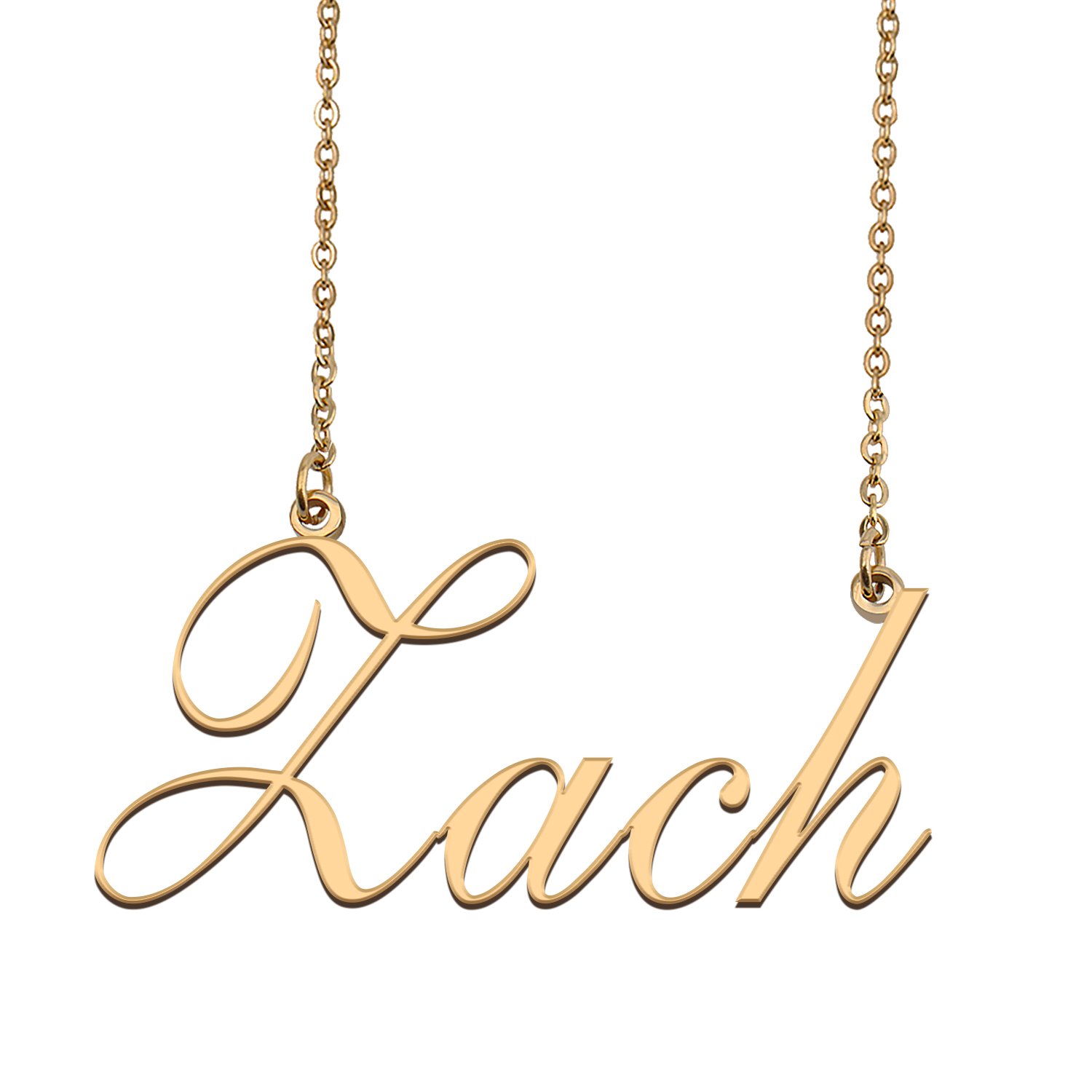 Custom Personalized Name Necklace in Golden Silver for Women Zach