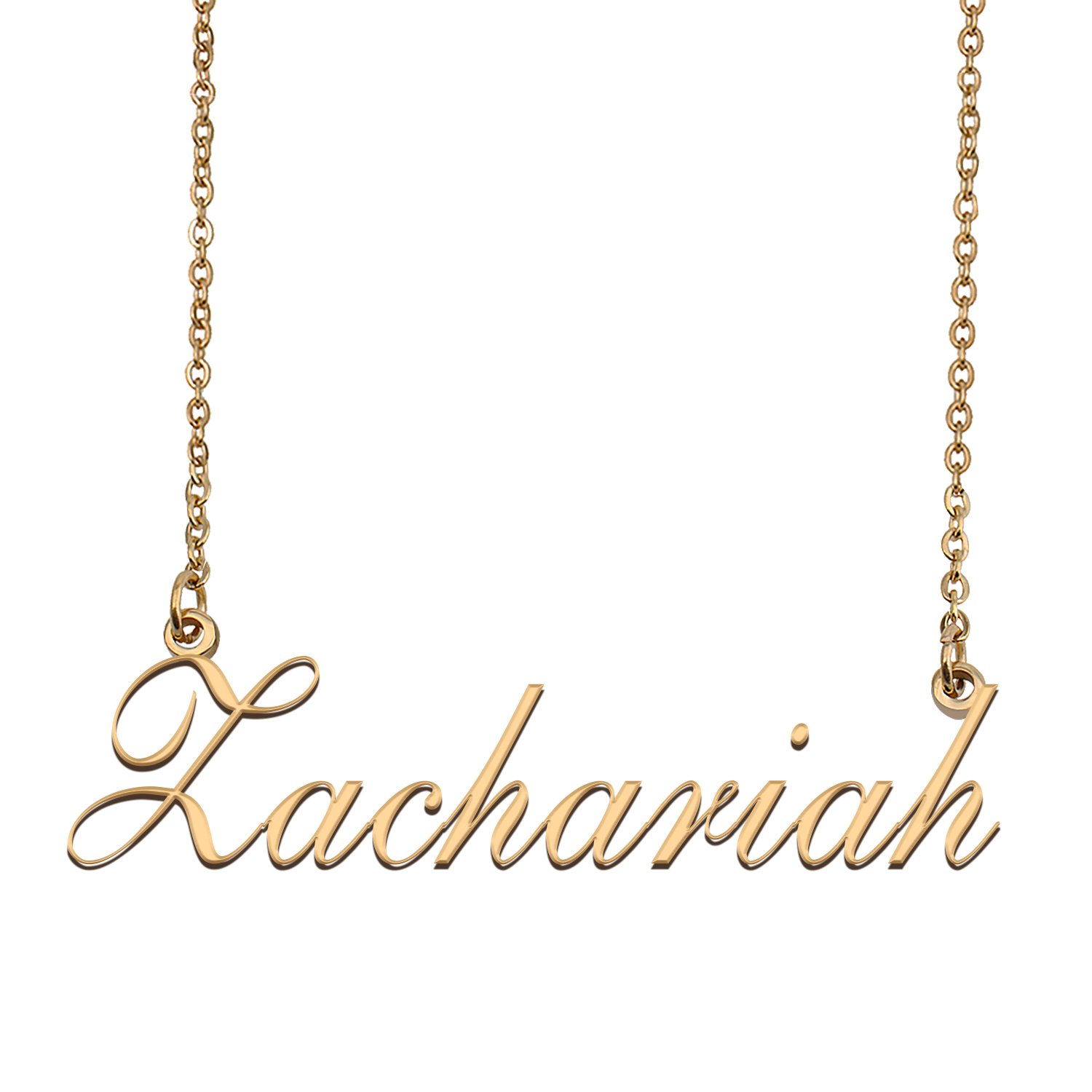 Custom Personalized Name Necklace in Golden Silver for Women Zachariah