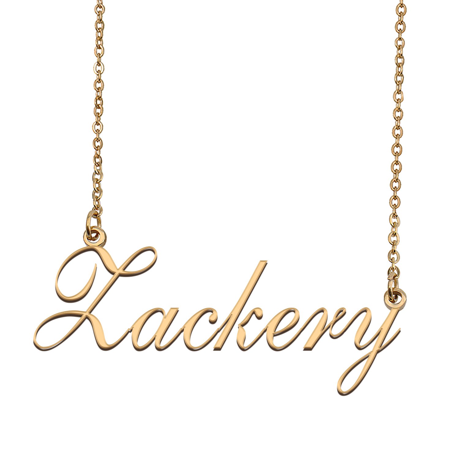 Custom Personalized Name Necklace in Golden Silver for Women Zackery