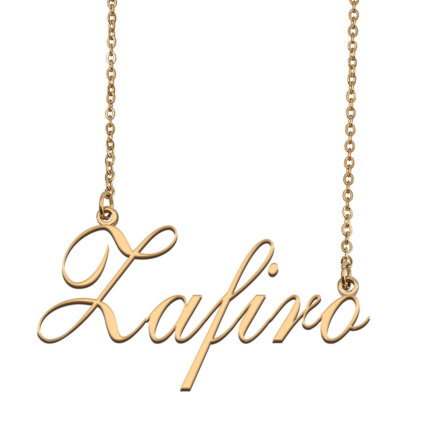 Custom Personalized Name Necklace in Golden Silver for Women Zafiro