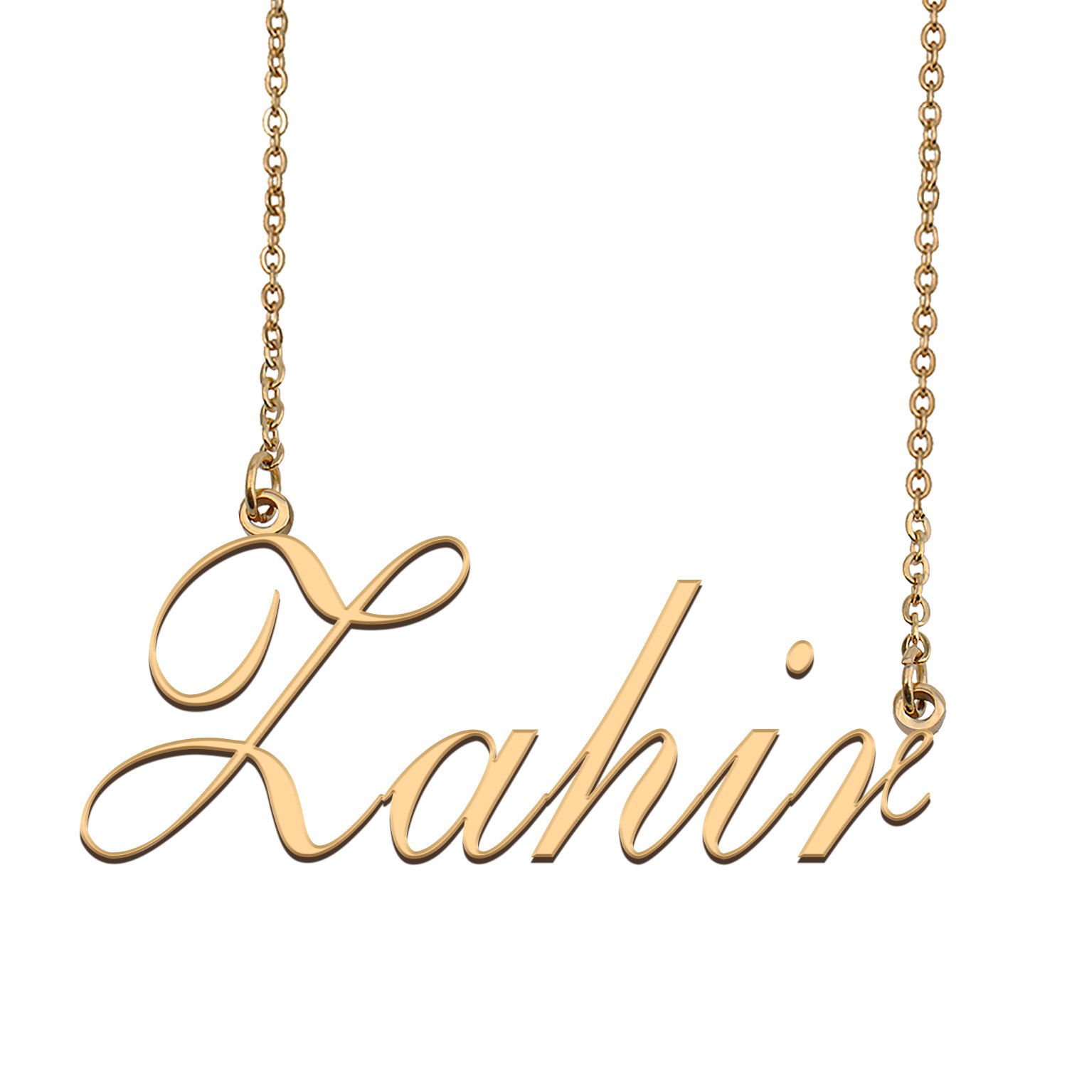 Custom Personalized Name Necklace in Golden Silver for Women Zahir