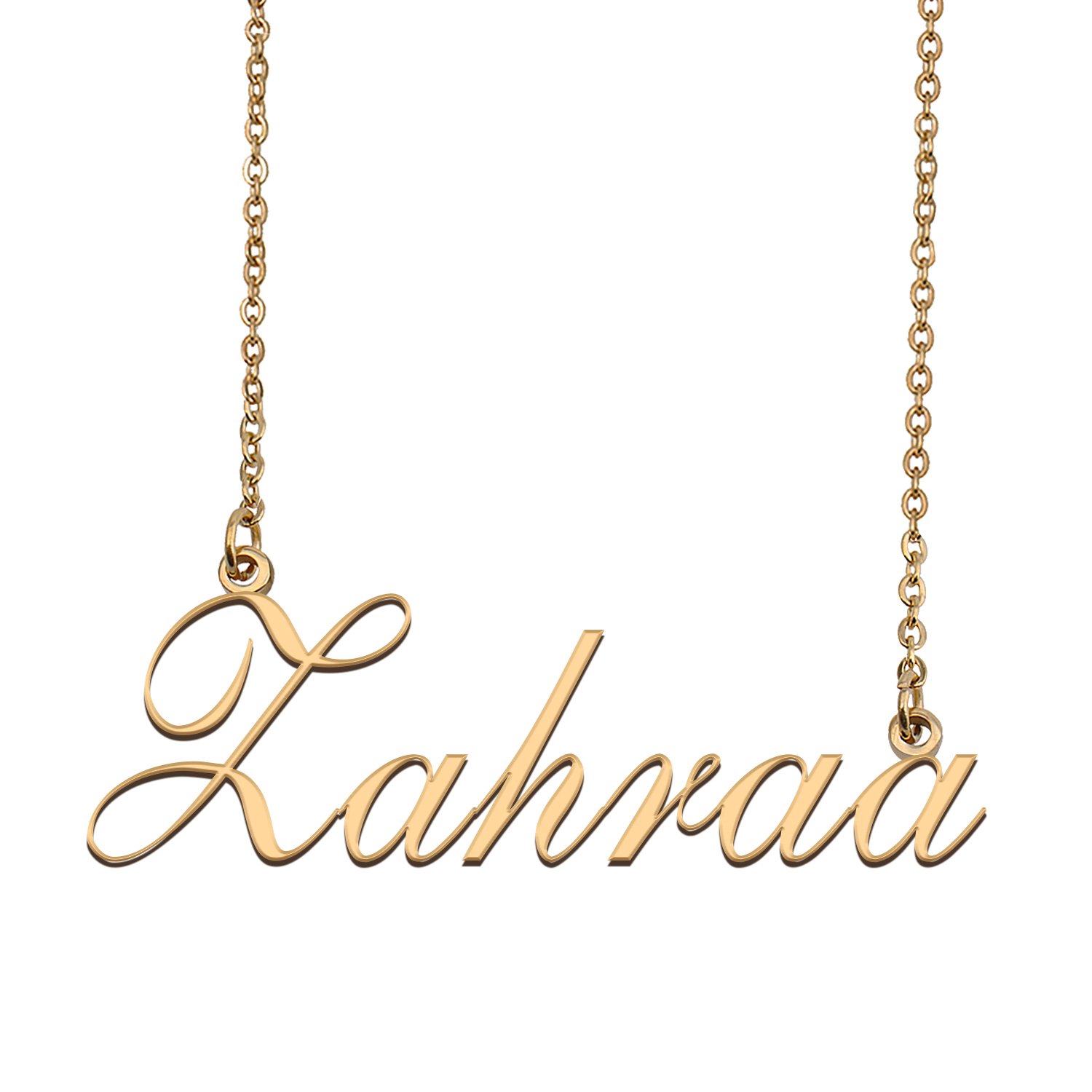 Custom Personalized Name Necklace in Golden Silver for Women Zahraa