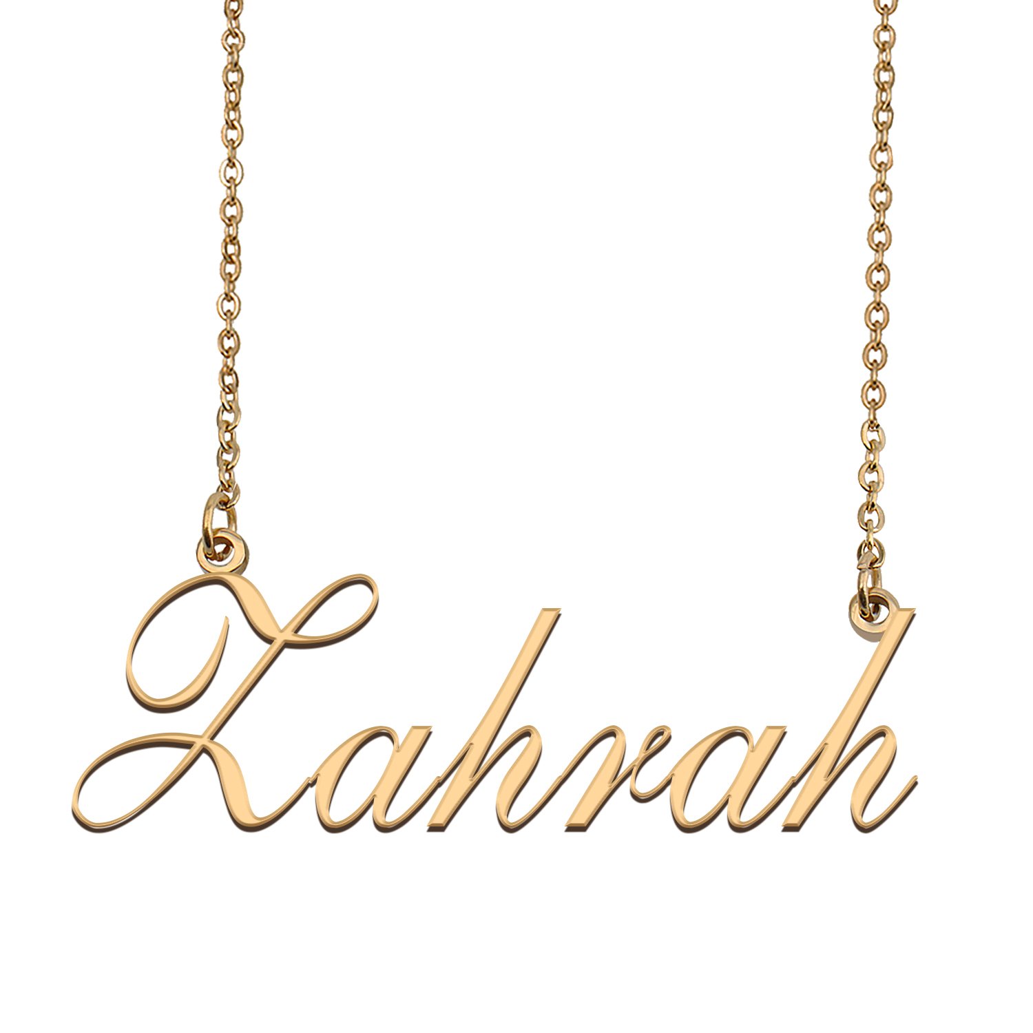 Custom Personalized Name Necklace in Golden Silver for Women Zahrah