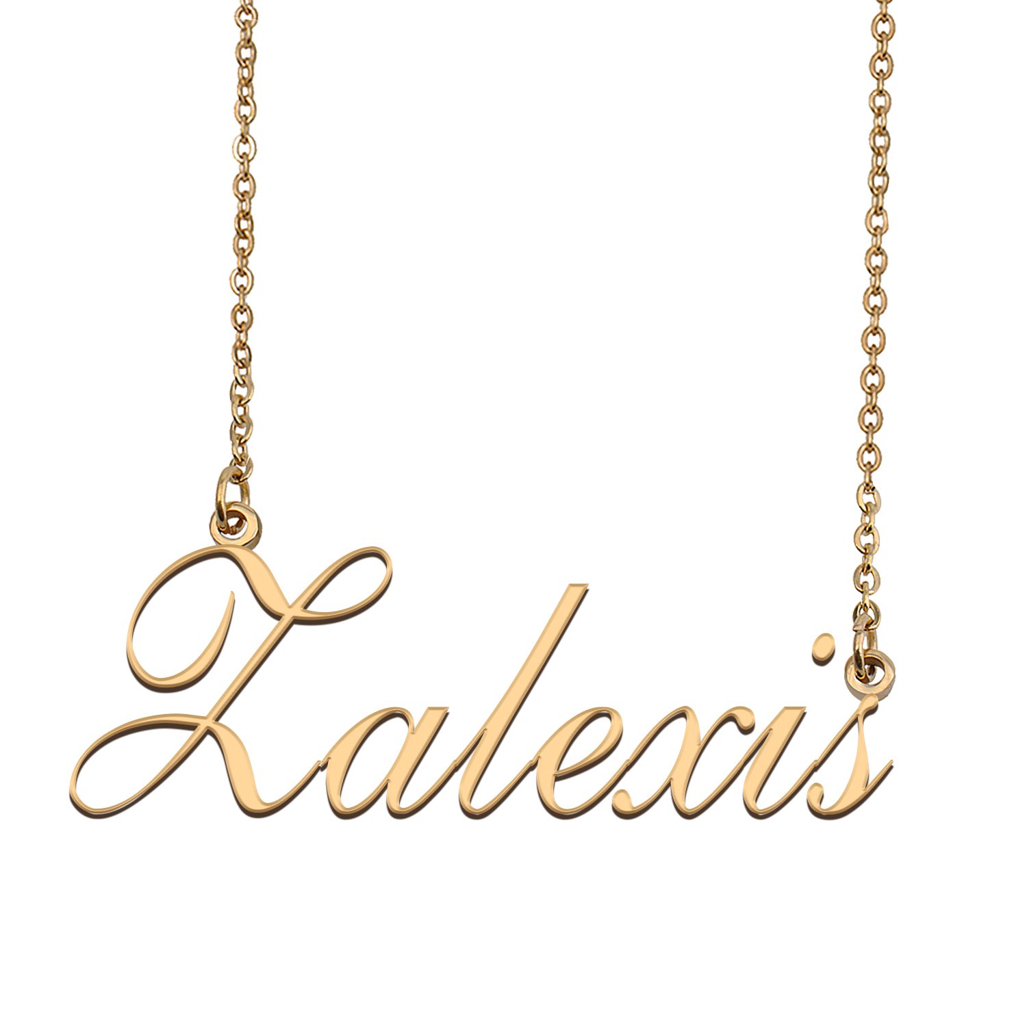 Custom Personalized Name Necklace in Golden Silver for Women Zalexis