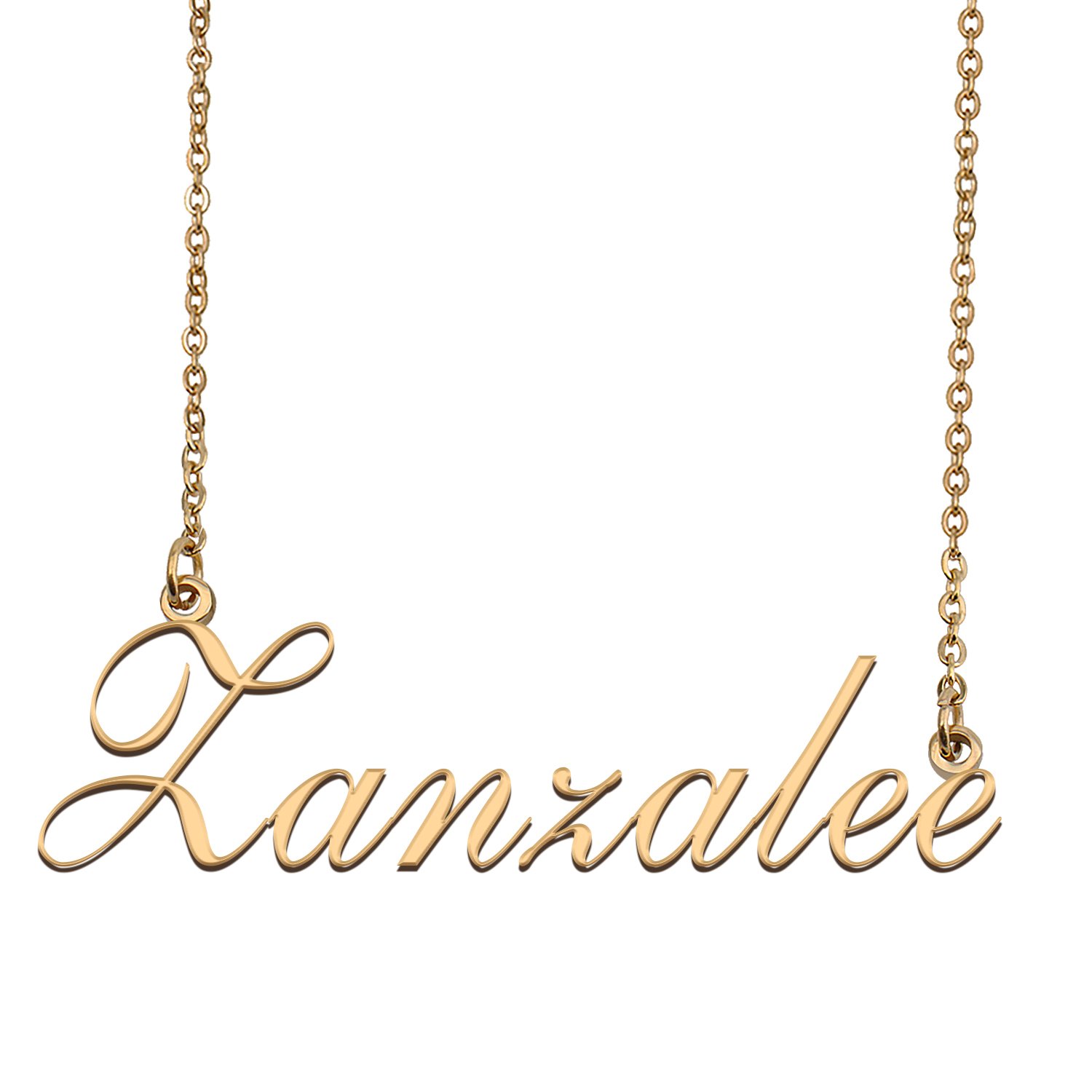 Custom Personalized Name Necklace in Golden Silver for Women Zanzalee