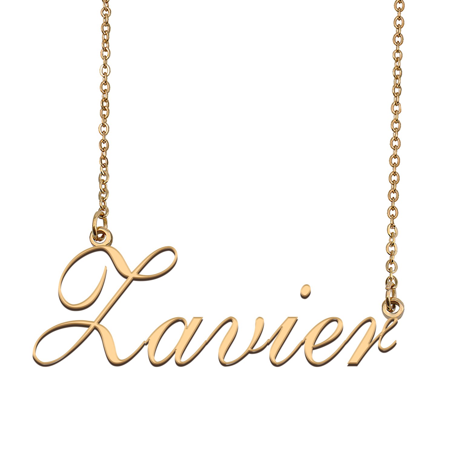 Custom Personalized Name Necklace in Golden Silver for Women Zavier