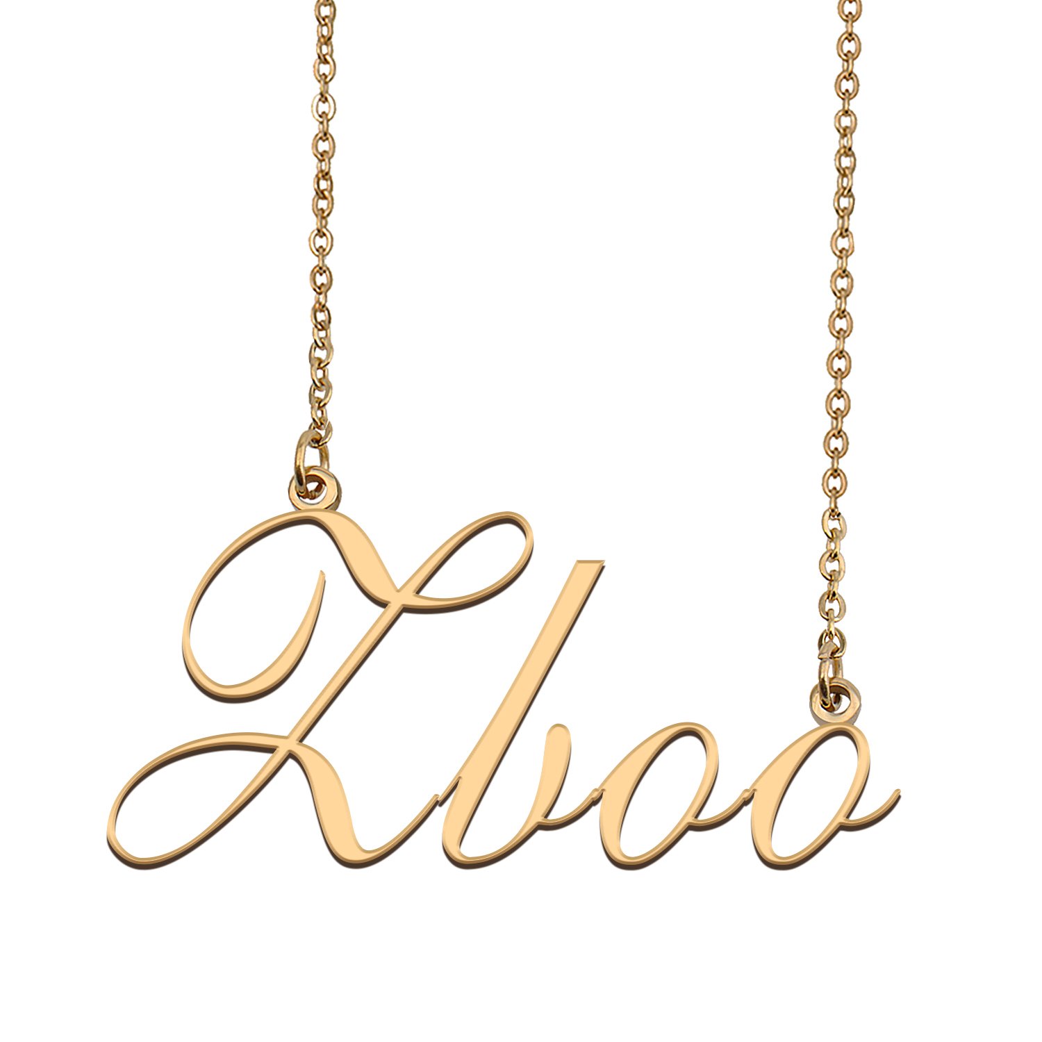 Custom Personalized Name Necklace in Golden Silver for Women Zboo