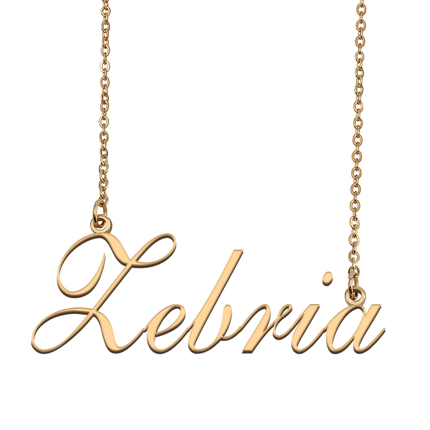 Custom Personalized Name Necklace in Golden Silver for Women Zebria