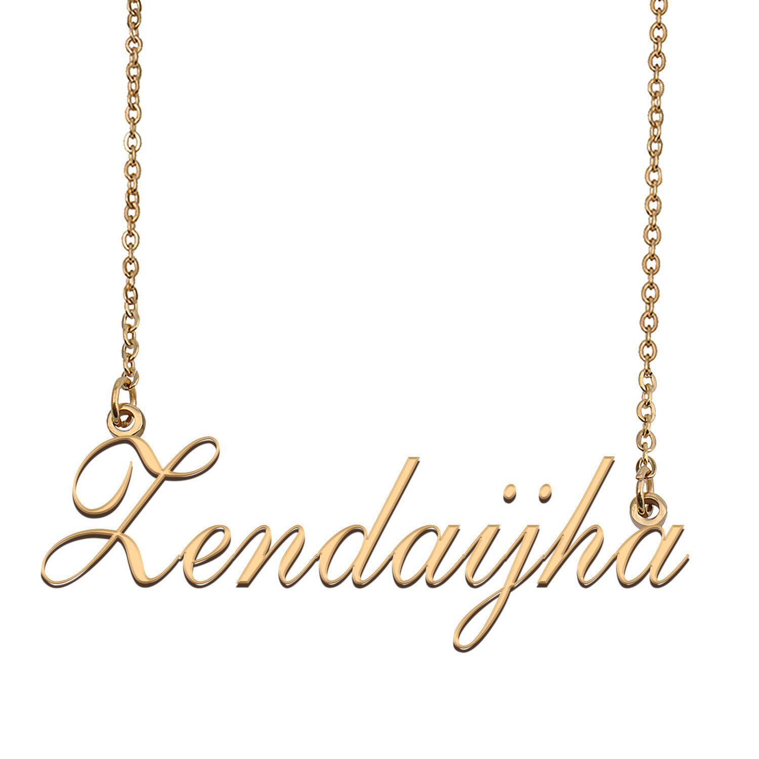 Custom Personalized Name Necklace in Golden Silver for Women Zendaijha