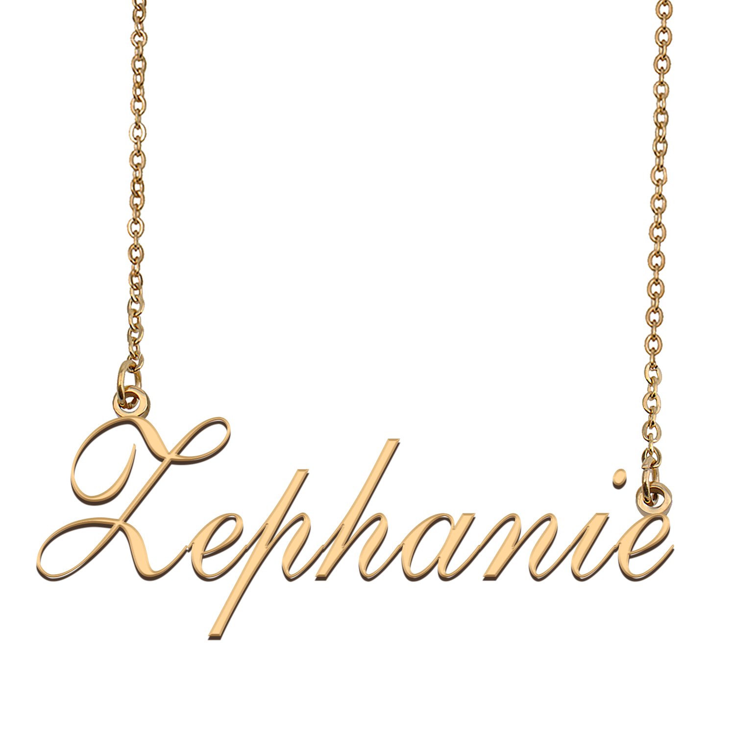 Custom Personalized Name Necklace in Golden Silver for Women Zephanie