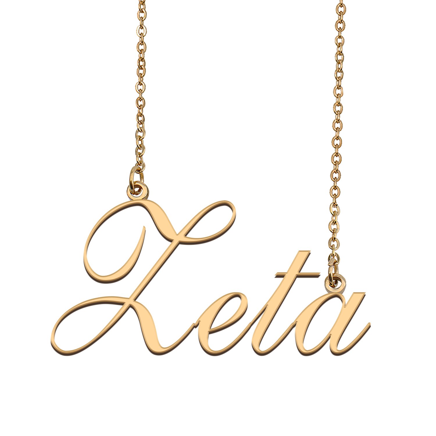 Custom Personalized Name Necklace in Golden Silver for Women Zeta