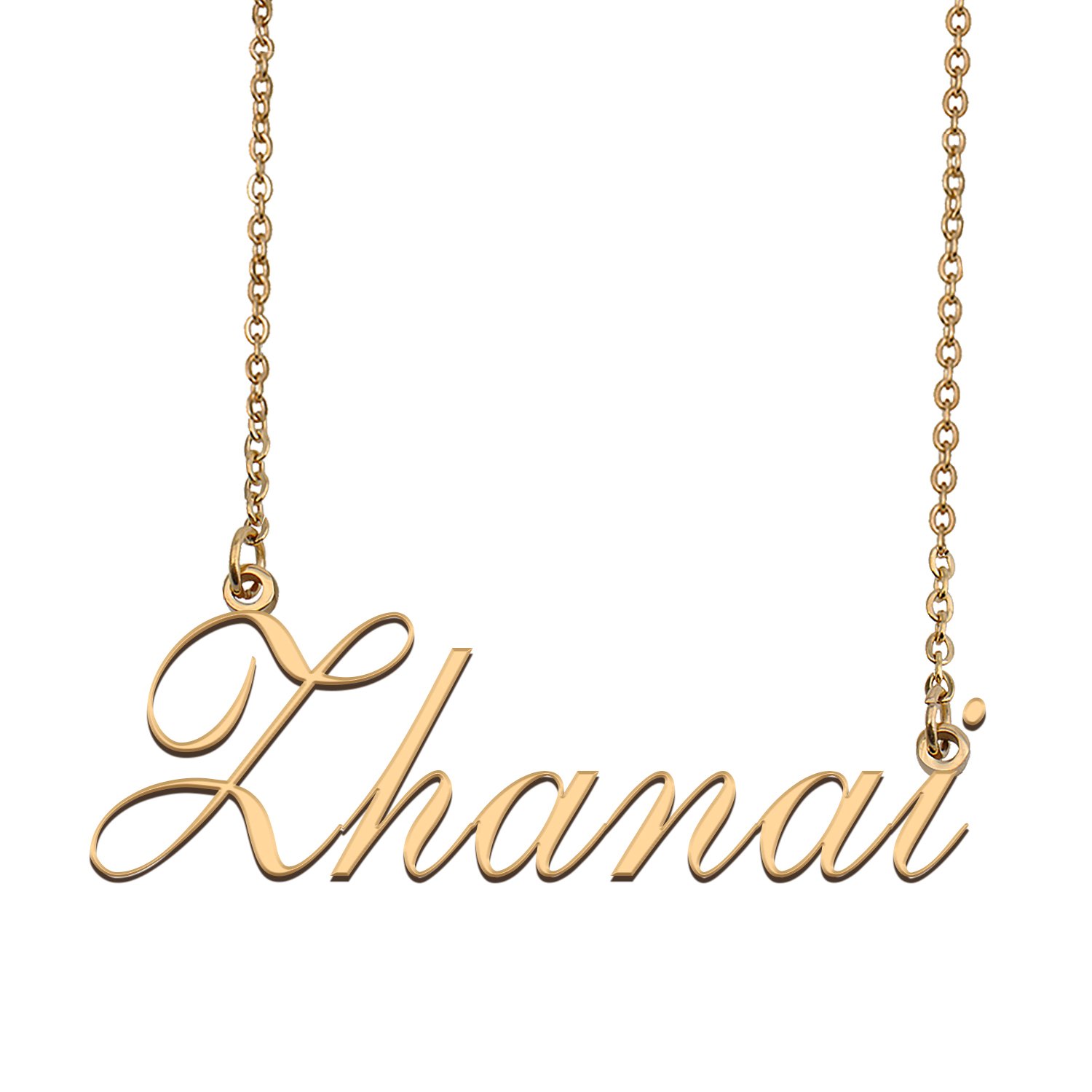 Custom Personalized Name Necklace in Golden Silver for Women Zhanai