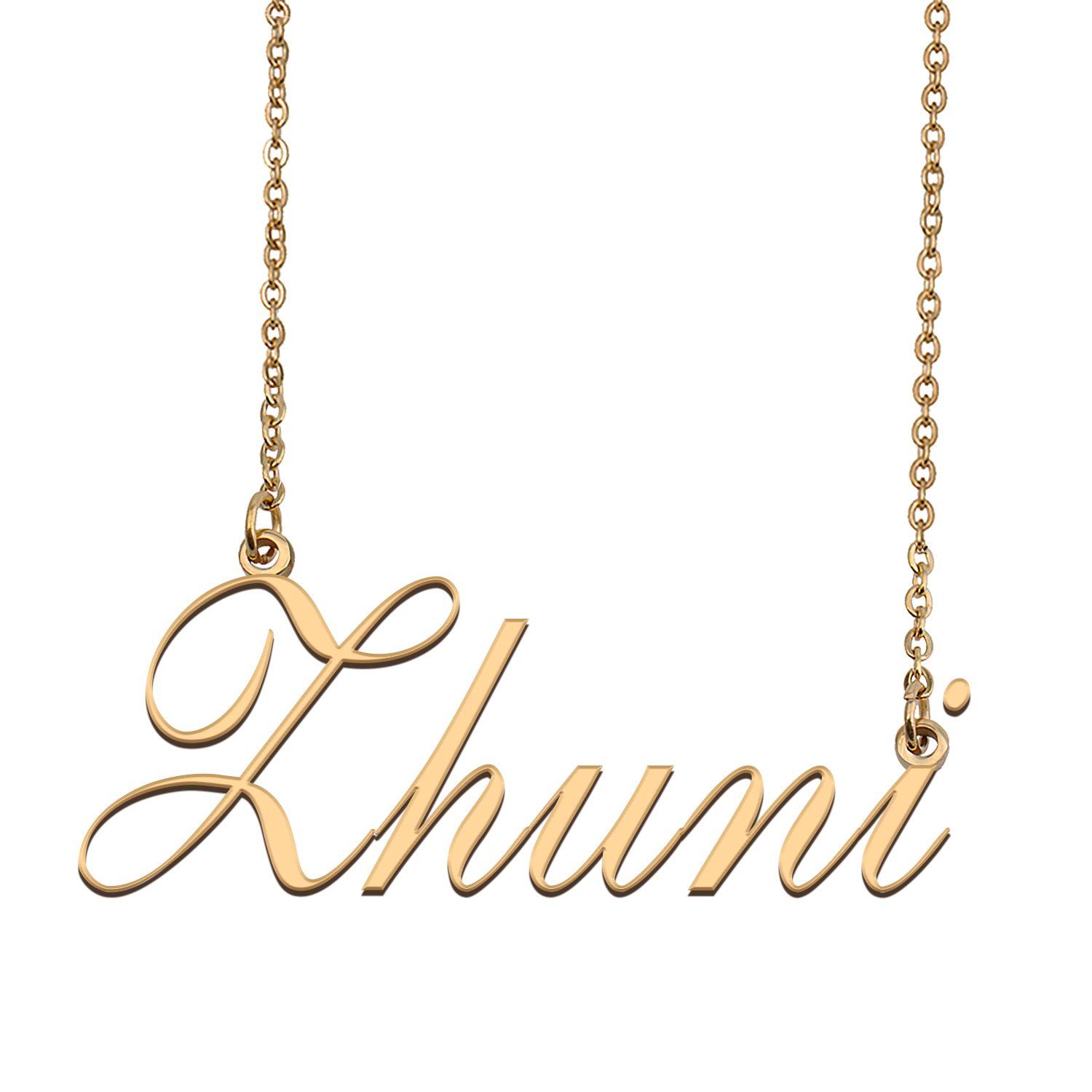 Custom Personalized Name Necklace in Golden Silver for Women Zhuni