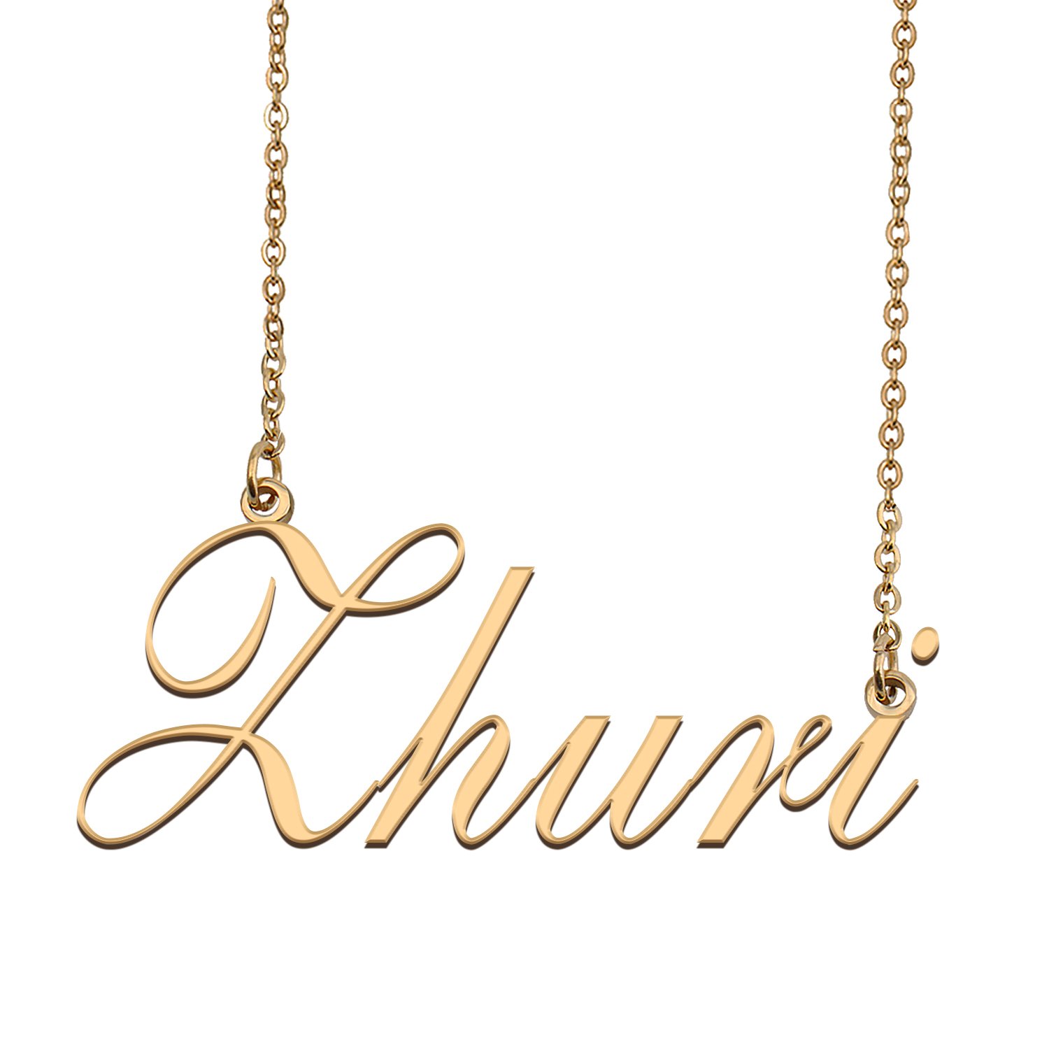 Custom Personalized Name Necklace in Golden Silver for Women Zhuri