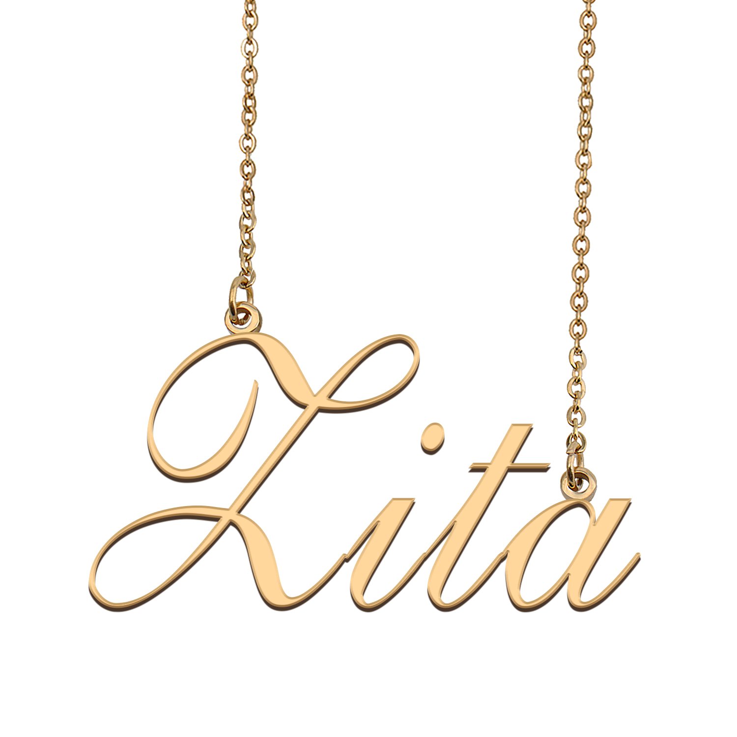 Custom Personalized Name Necklace in Golden Silver for Women Zita