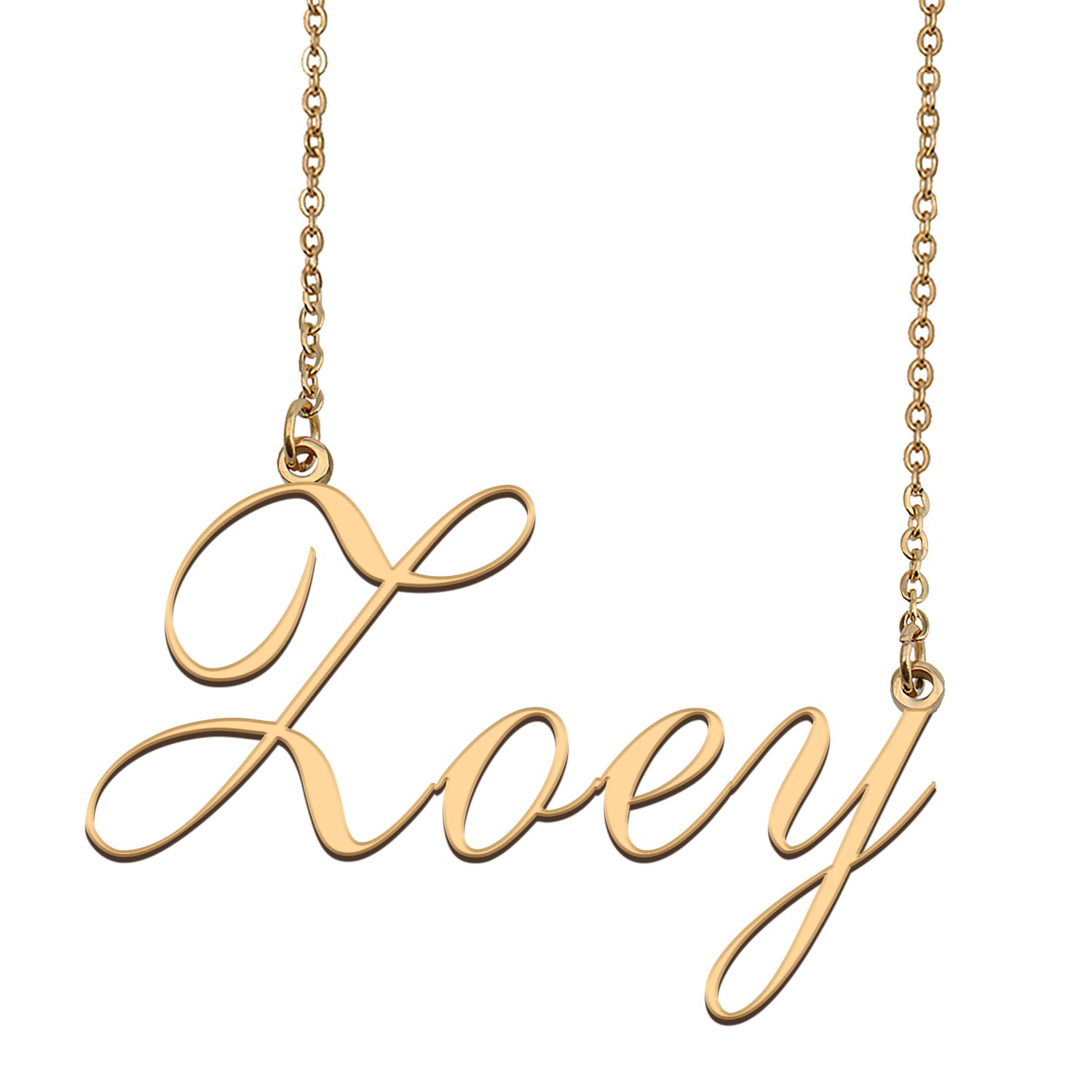 Custom Personalized Name Necklace in Golden Silver for Women Zoey