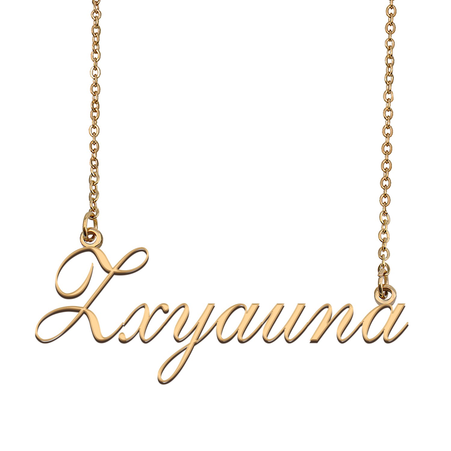 Custom Personalized Name Necklace in Golden Silver for Women Zxyauna