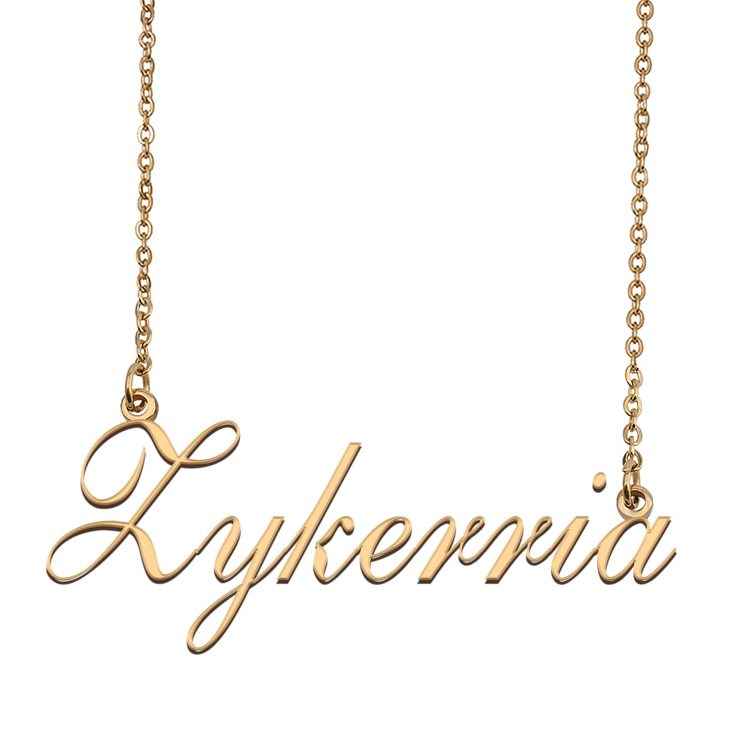 Custom Personalized Name Necklace in Golden Silver for Women Zykerria