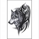 Wolf head tattoo stickers Wolf head flower arm tattoo stickers for men and women