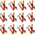 12-Pack 1 in. x 10 ft. RED Cam Buckle Tie Down Strap, Motorcycle Strap, ATV Strap, Kayak (B11061-12)