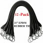 12 pack Tarp Straps for Flatbed Trailers 31' Rubber Bungee Cord w/Metal S-Hooks (R61311-2)
