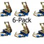 6-Pack 1 in. x 16 ft. Tie Down Strap, Motorcycle, Kayak, Boat Tie Down, Cargo Straps (S1027-6)