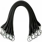 12 pack Tarp Straps for Flatbed Trailers 21' Rubber Bungee Cord w/Metal S-Hooks (61211-2)