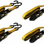 4-Pack 1 in. x 10 ft. Ratchet Tie Down Rubber Handle Motorcycle Strap/Pouch (S41103)