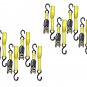 Ratchet Tie Down Motorcycle Strap -8 Pack - Bright Yellow Strap 1 in. x 10 ft. (S41103-2)