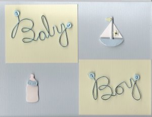 Wire Baby Boy Card