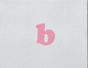 Initial "B" Card-Rose & Lavendar