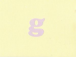 Initial "G" Card-Pale Yellow & Lavendar