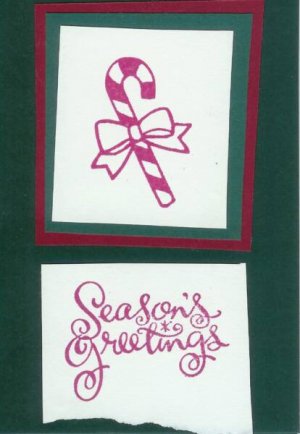 6 Candy Cane Season's Greetings Cards