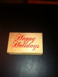 Happy Holidays Rubber Stamp